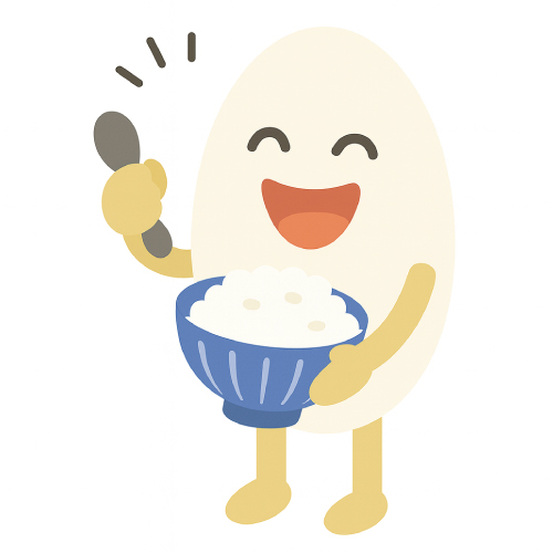 ご飯を美味しそうに食べる様子
