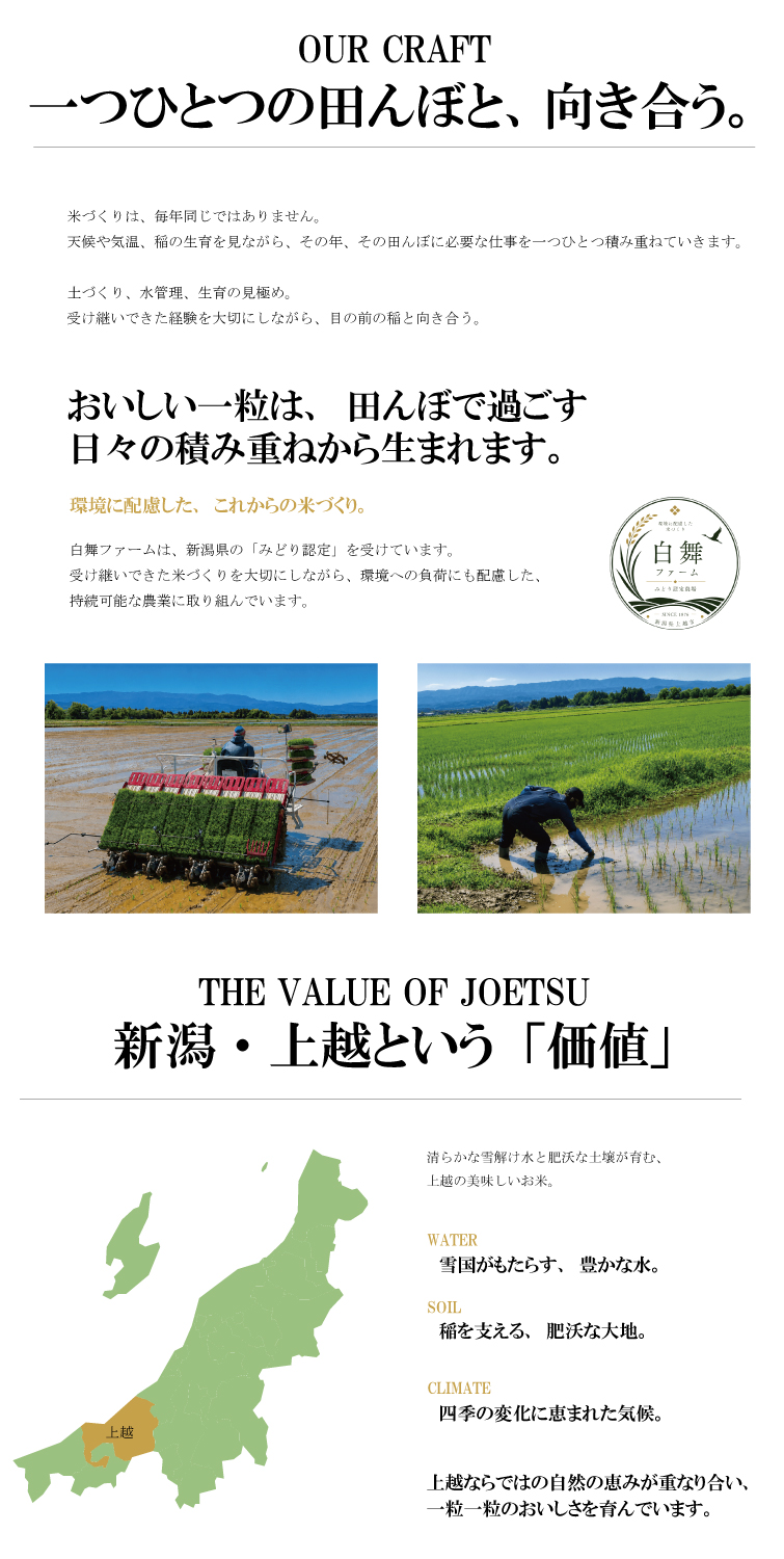 【予約】新米 お試し 3種類 2合 300g令和8年産 穂希シリーズ｜新潟県上越市産｜150年続く米農家 白舞ファーム 紹介画像6
